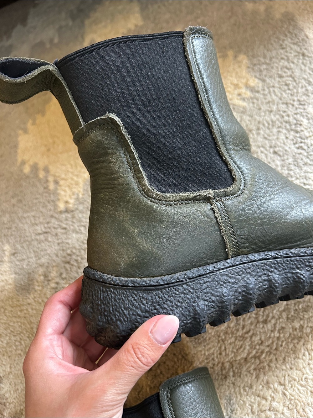 Camper Olive Chelsea Lug-Sole Ankle Boots - Picture 8 of 13